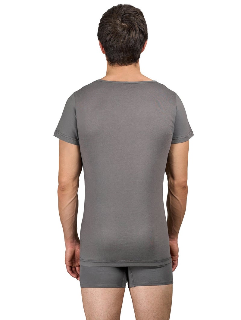 Dice® Men’s Underwear Set Tri-Color Combo Pack – 3 Cotton Half Sleeves Shirts & 3 Boxers (Black, Navy, Grey) - Image 3